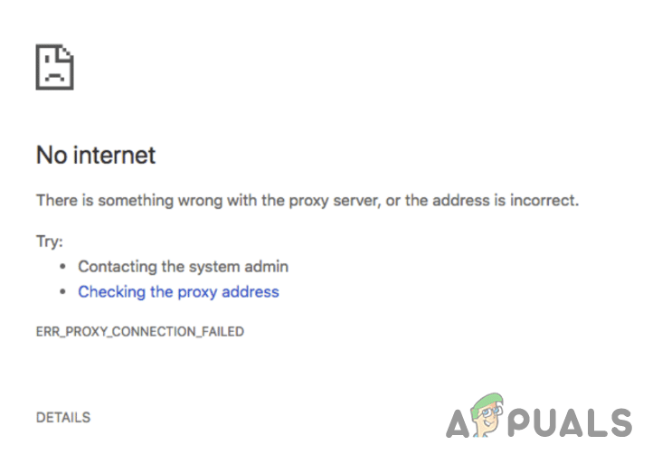 رمز خطأ ERR_PROXY_CONNECTION_FAILED