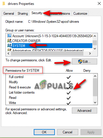 Editing System Permissions