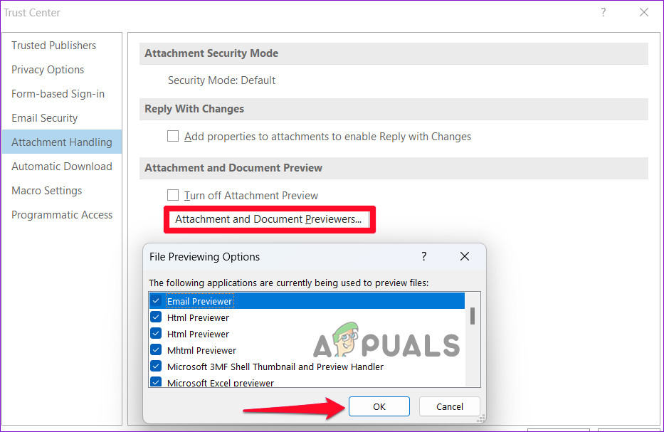 لا يمكن فتح المرفقات في Microsoft Outlook