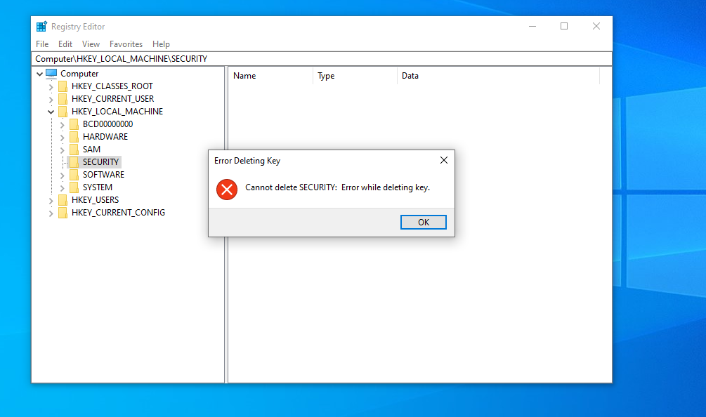 كيفية إصلاح خطأ لا يمكن حذف المفتاح في سجل Windows