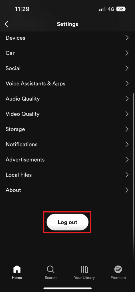 تسجيل الخروج من Spotify