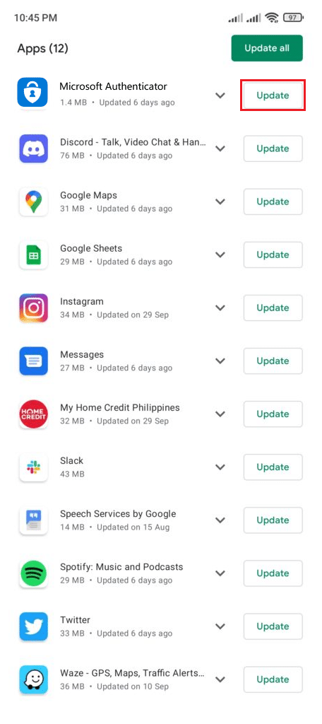 Microsoft Authenticator لا يعمل