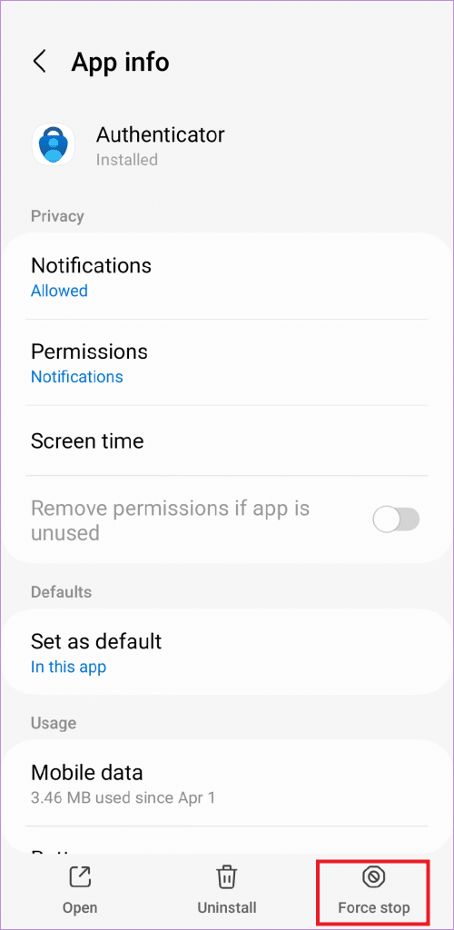 إيقاف تطبيق إجباريًا