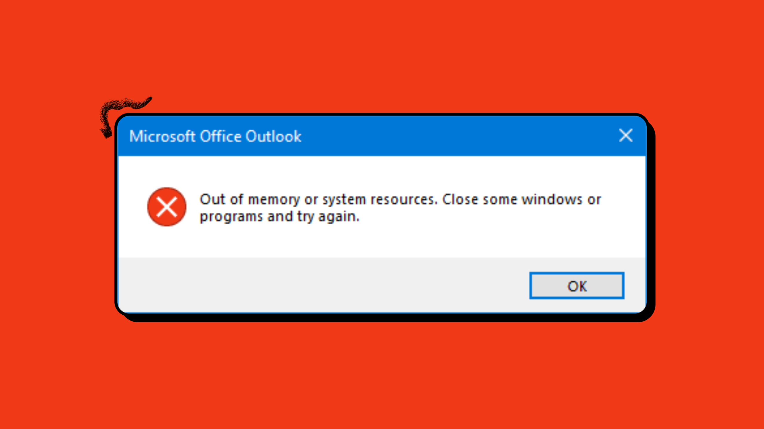 إصلاح خطأ Outlook: Out of Memory or System Resources