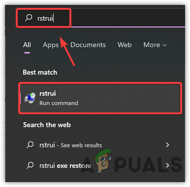 التنقل إلى استعادة النظام باستخدام أمر