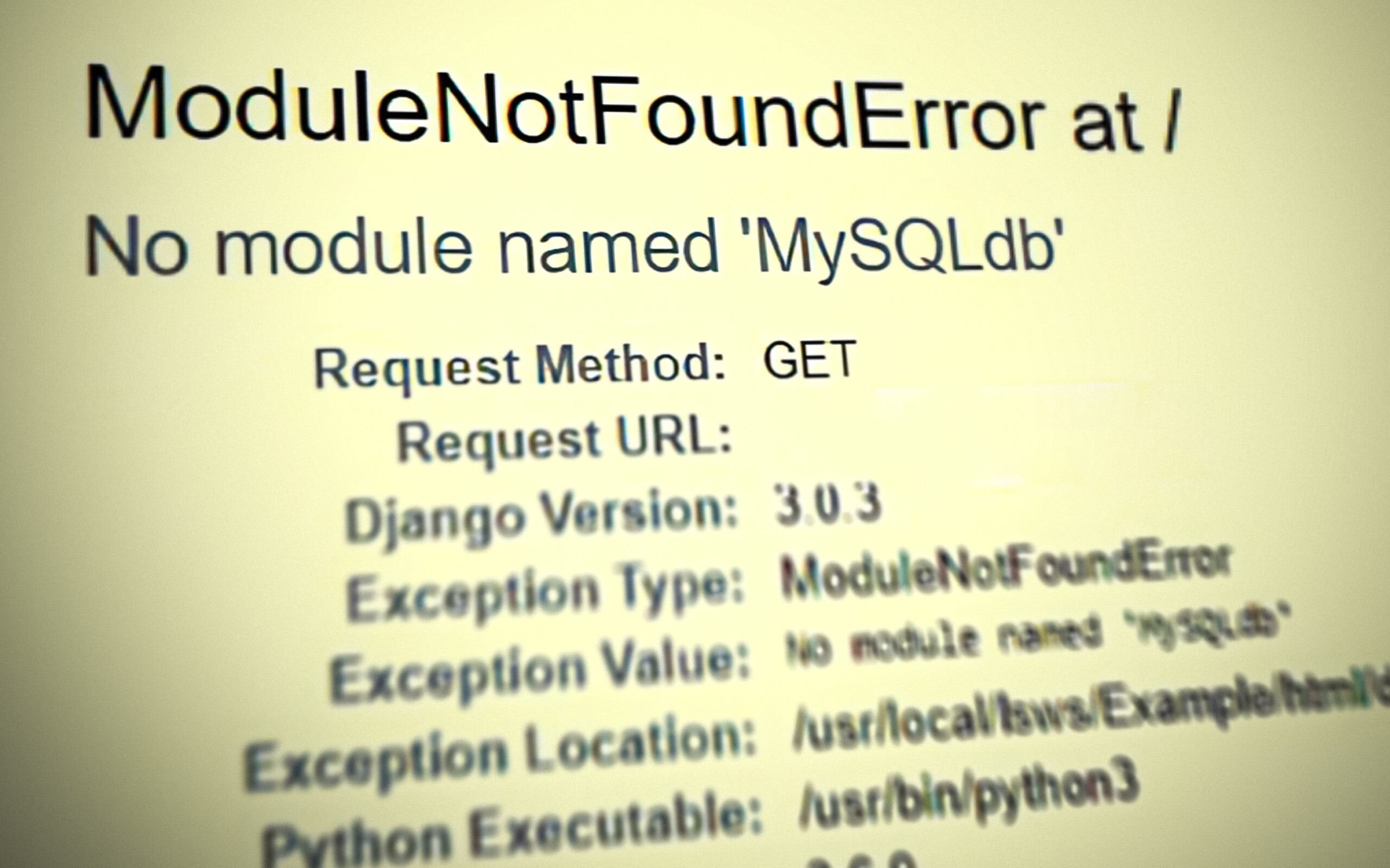 ModuleNotFoundError No module named MySQLdb