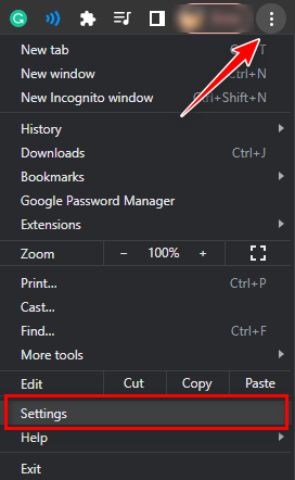 فتح إعدادات Chrome