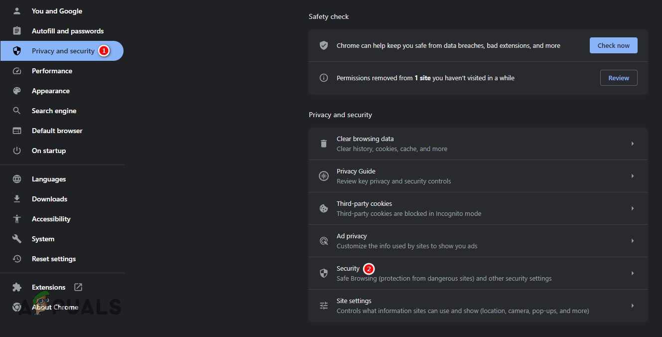 فتح قائمة الأمان