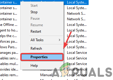Launching Service Properties