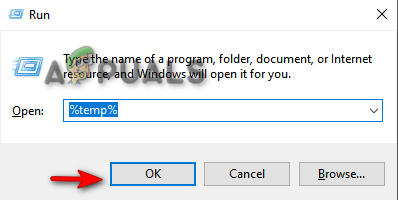 فتح دليل الملفات المؤقتة