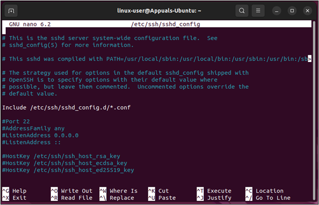 الوصول إلى ملف التكوين