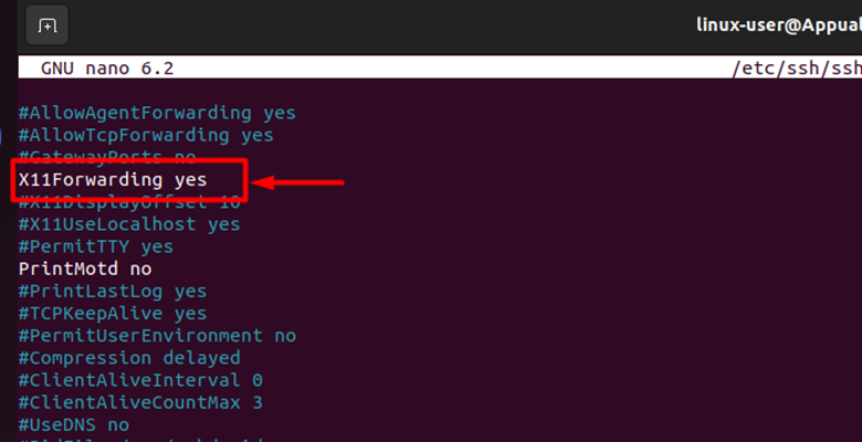 تم تمكين X11Forwarding