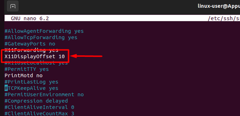 تم تمكين X11DisplayOffset