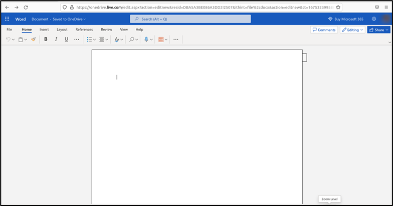 مستند Word فارغ