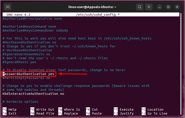 تم تنشيط PasswordAuthentication