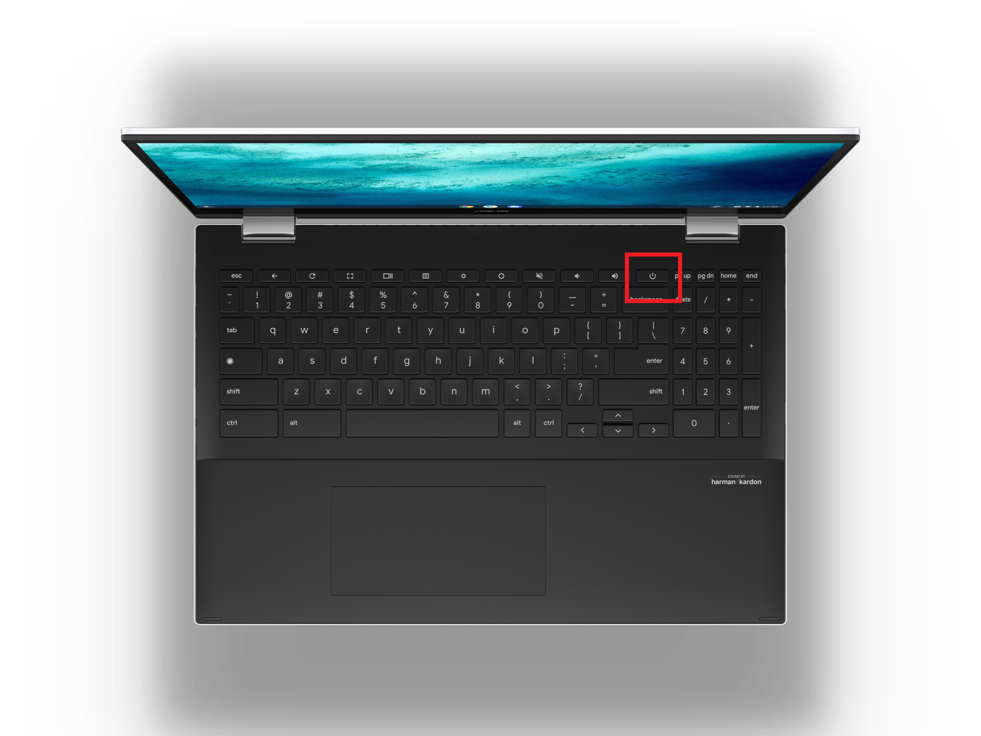 زر الطاقة في حاسوب محمول