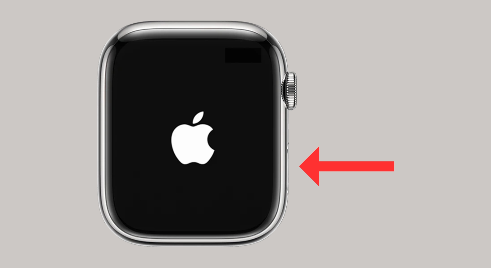 اضغط مع الاستمرار على الزر حتى يظهر شعار Apple