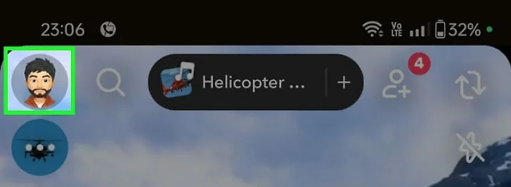 خطوة أيقونة الملف الشخصي في Snapchat