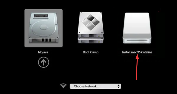 حدد محرك أقراص USB في Startup Manager