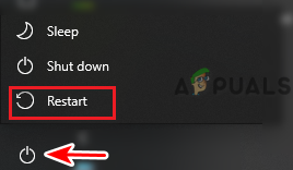 إعادة تشغيل الكمبيوتر