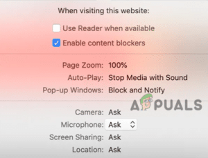 تمكين أدوات حظر المحتوى