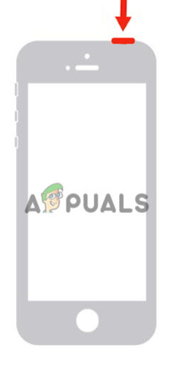 اضغط على الزر العلوي واستمر في الضغط عليه حتى يظهر شريط التمرير لإيقاف التشغيل