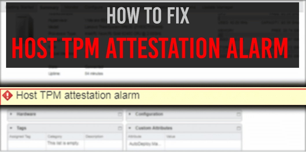 إصلاح مشكلة Host TPM Attestation Alarm في في إم وير