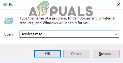 Services.msc في مربع حوار التشغيل Windows 10