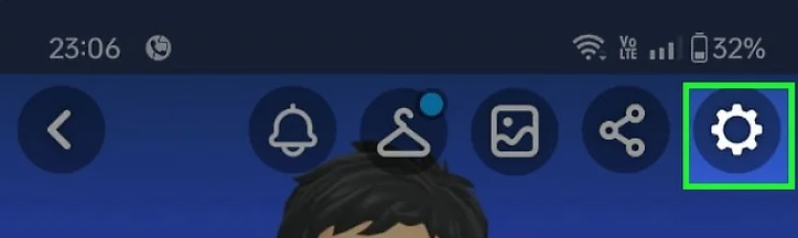 خطوة أيقونة ترس الإعدادات في Snapchat