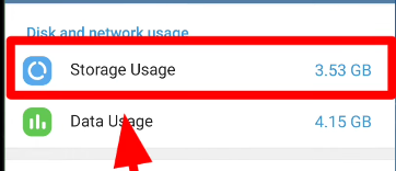 خيار استخدام التخزين في تطبيق Telegram على Android