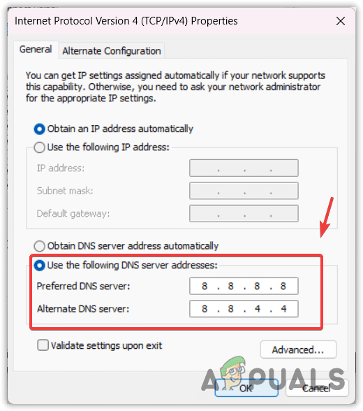 التبديل إلى خادم DNS الخاص بـ Google