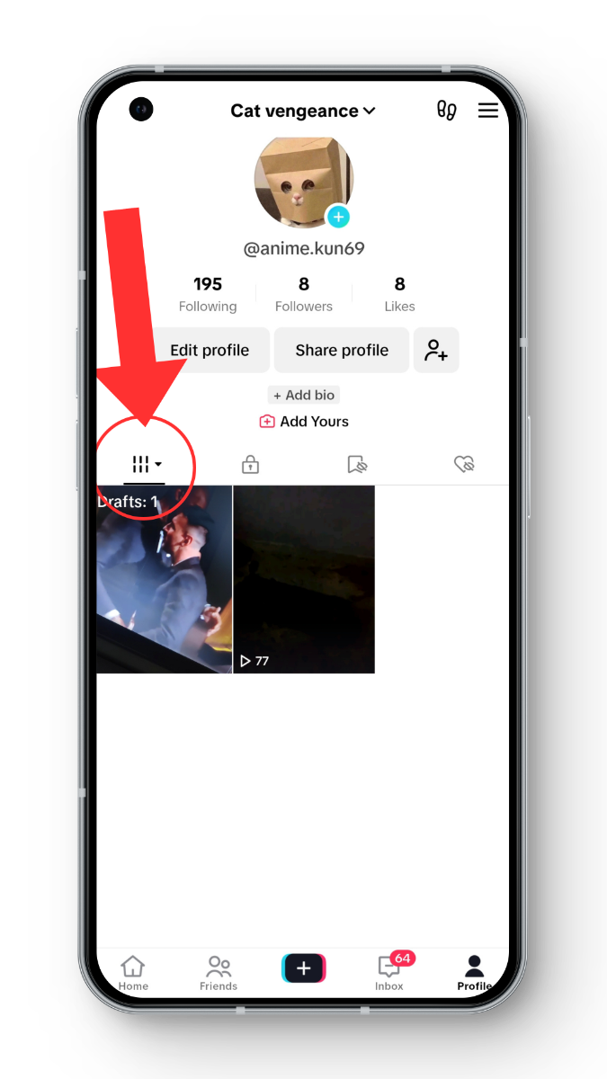 عرض مسودات TikTok