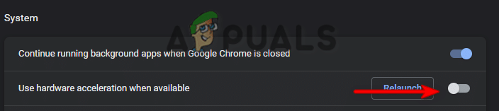 إيقاف تشغيل تسريع الأجهزة