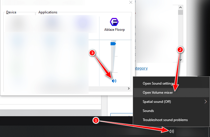 إلغاء كتم صوت Firefox من خلاط الصوت في Windows