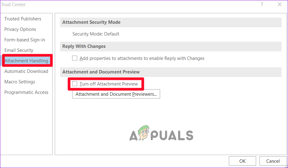 لا يمكن فتح المرفقات في Microsoft Outlook
