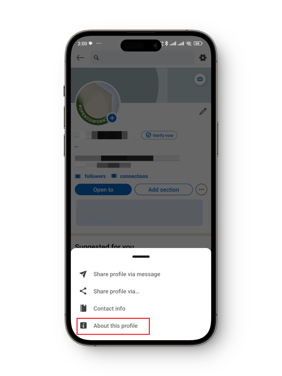 ملف LinkedIn الشخصي
