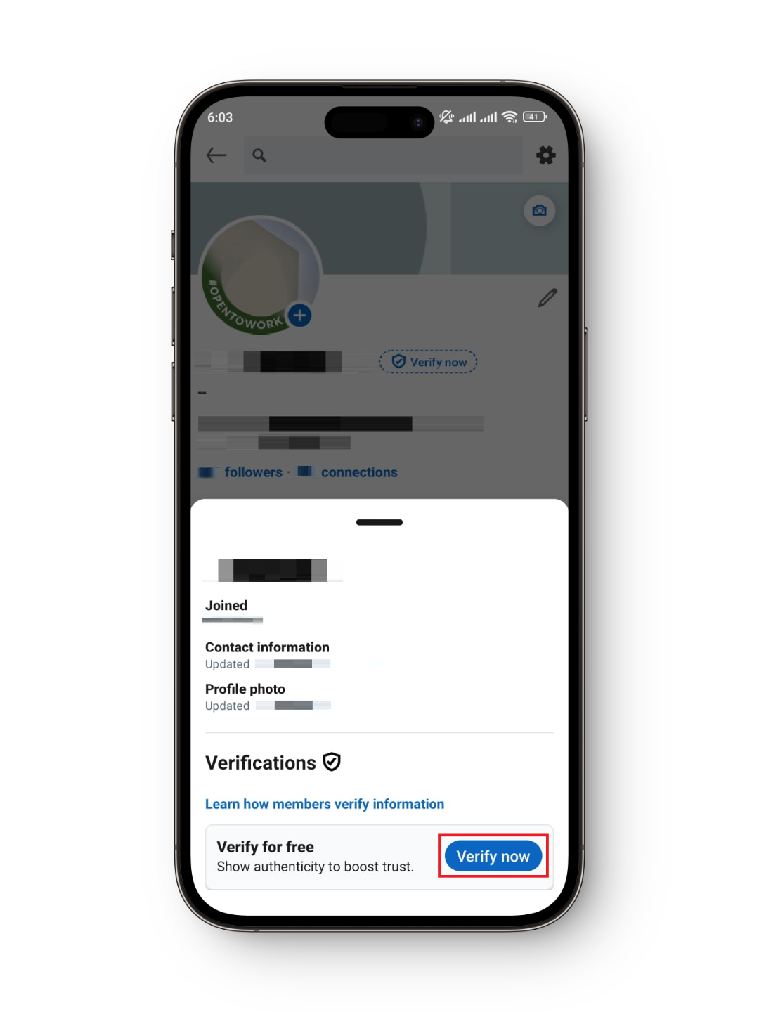 التحقق من LinkedIn