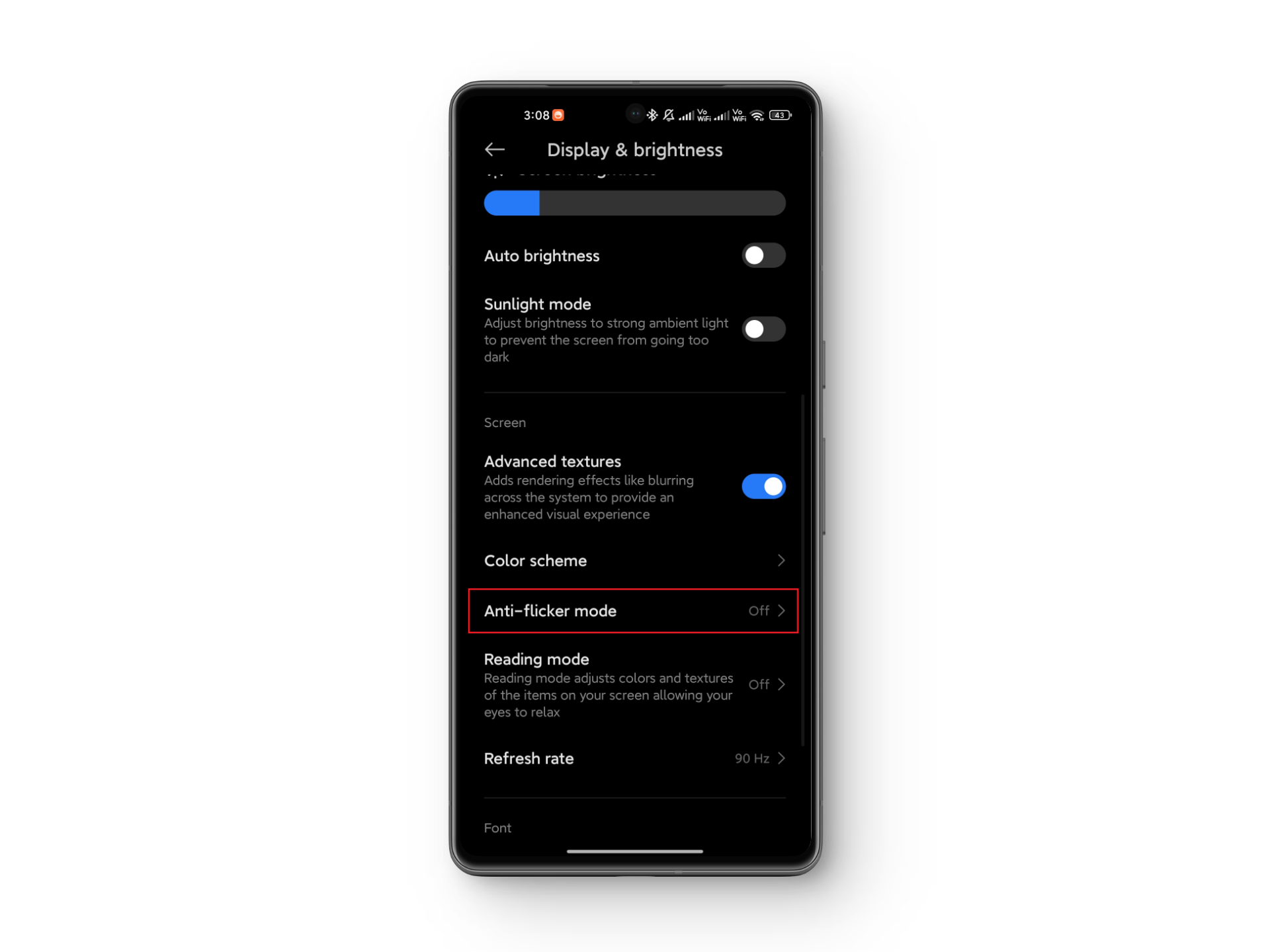 وضع منع الوميض