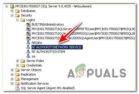 الوصول إلى شاشة الخصائص لخدمة Local service
