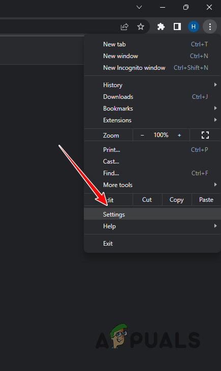 Opening Chrome Settings