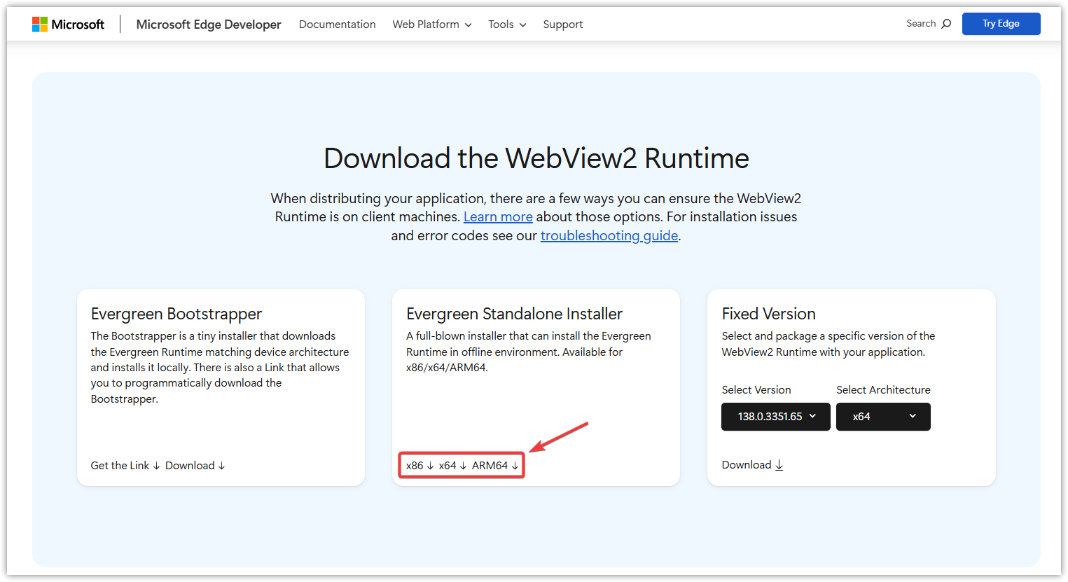 تنزيل Evergreen Standalone Installer لـ Microsoft Edge WebView2