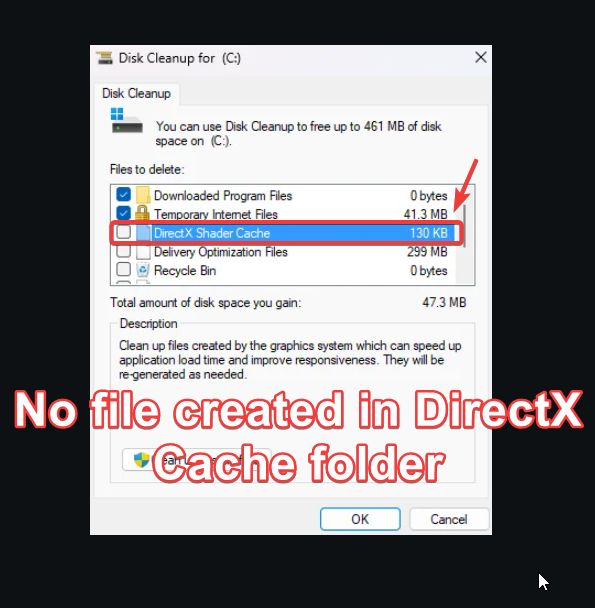 حل مشكلة مجلد DXCache الفارغ في Windows