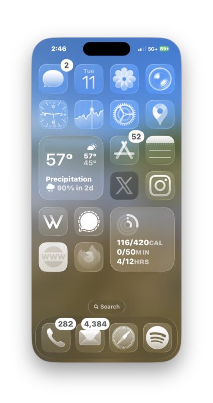 مظهر الأيقونات الشفافة على الشاشة الرئيسية لأجهزة iPhone و iPad يوفر خيار تخصيص رائع