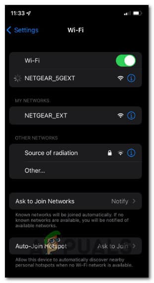 الاتصال بـ NetGear EXT