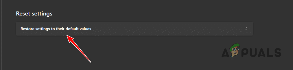 استعادة Edge إلى الإعدادات الافتراضية