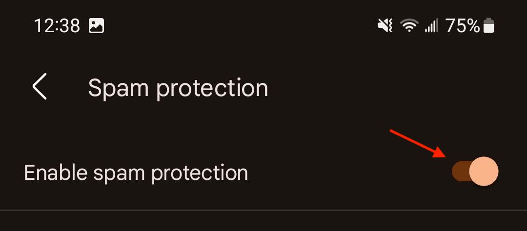 حماية البريد العشوائي على Android