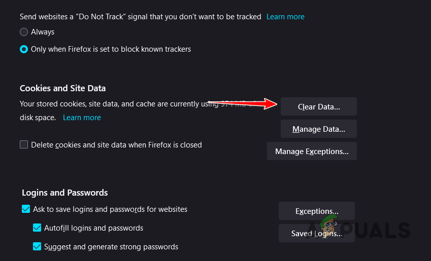 مسح بيانات Firefox