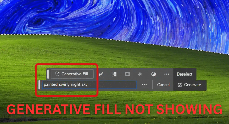 حل مشكلة الملء التوليدي المفقود أو المعطل في Photoshop