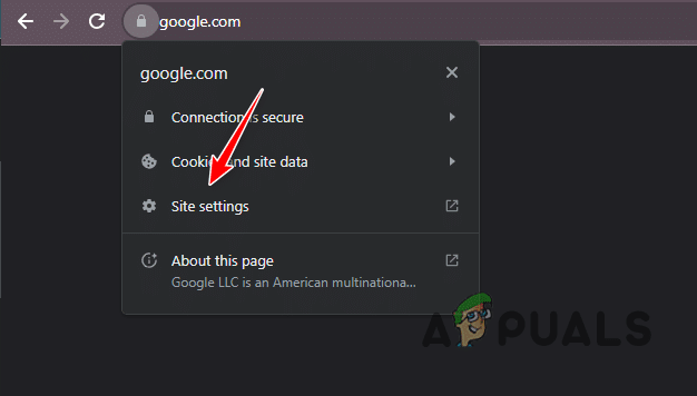 التنقل إلى إعدادات الموقع