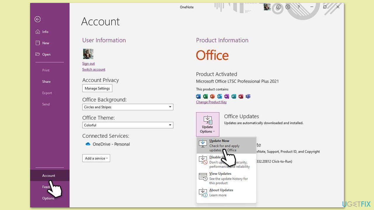 تحديث OneNote